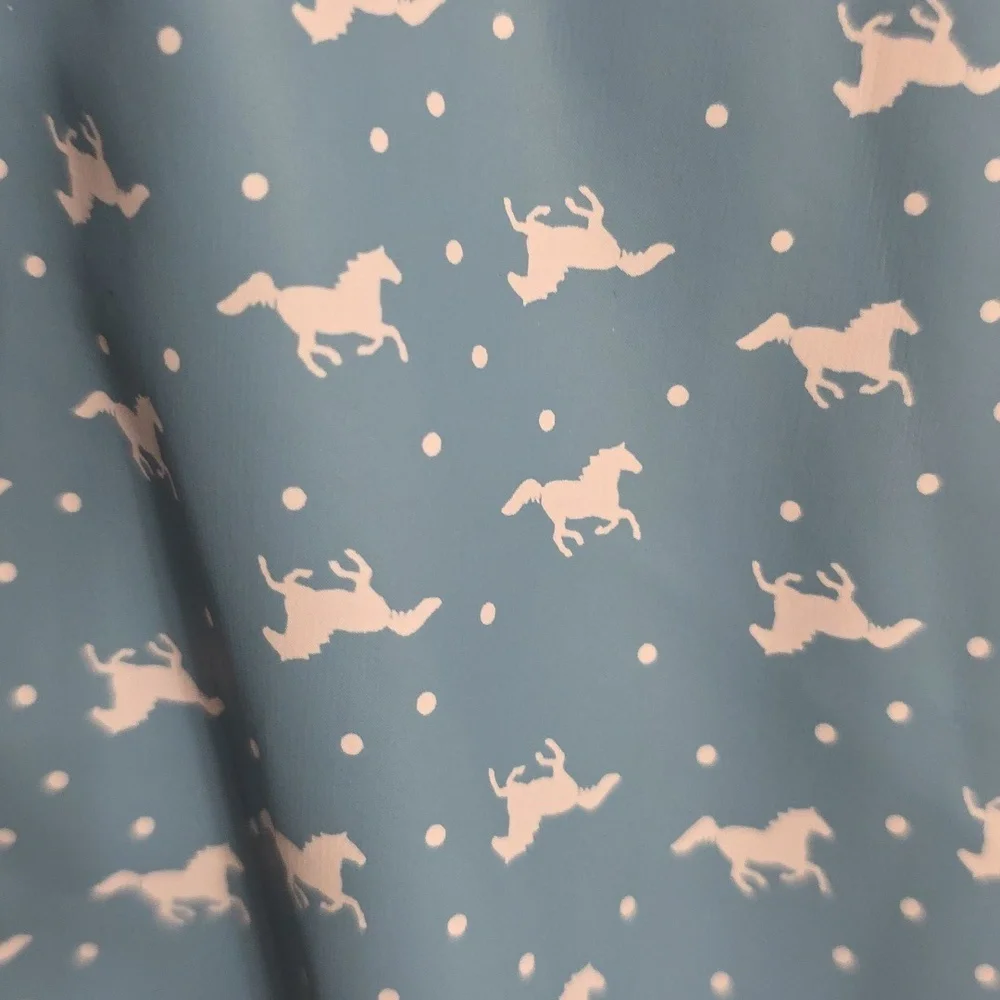 Horseware Ireland Girl's Raincoat Hooded Zips Horses Pockets Sz 7/8yr. EUC